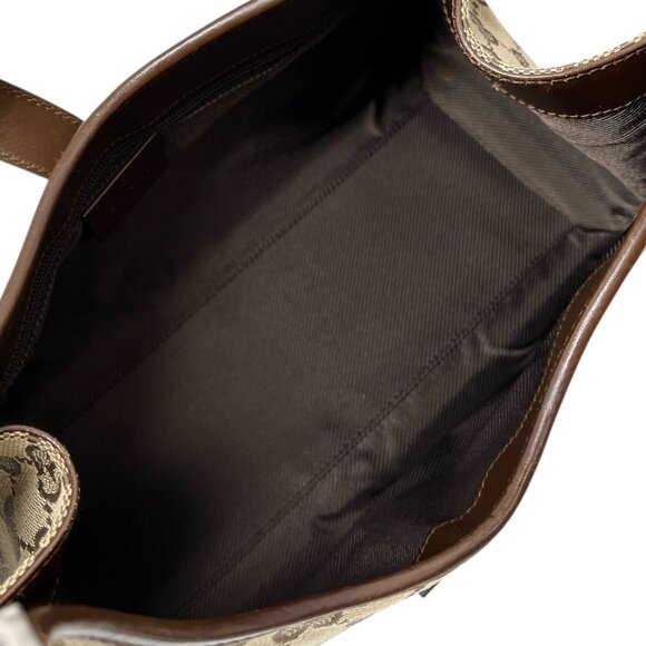 GUCCI Vintage GG Monogram Logo Jackie Shoulder Bag Brown Beige Canvas [105960] - Picture 10 of 12